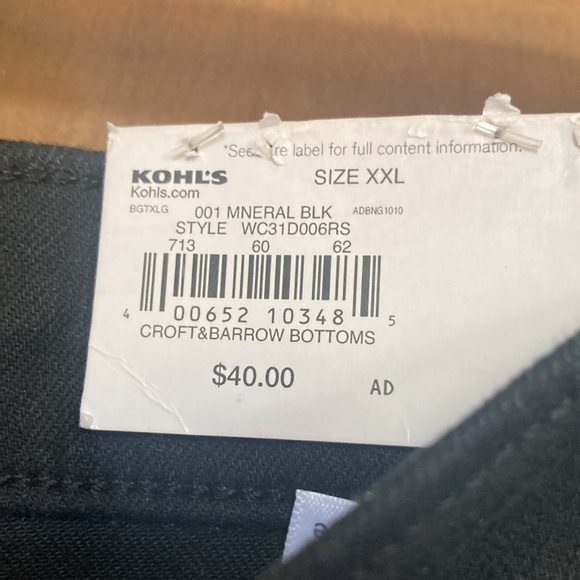 Croft & barrow mid rise wide leg black pant with stretch size XXL - Picture 17 of 17